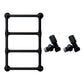 500 x 750mm Charlotte Modern Matt Black Heated Towel Rail Radiator Central Heating Bathroom Heater 