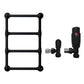 500 x 750mm Charlotte Modern Matt Black Heated Towel Rail Radiator Central Heating Bathroom Heater 