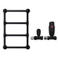 500 x 750mm Charlotte Modern Matt Black Heated Towel Rail Radiator Central Heating Bathroom Heater 