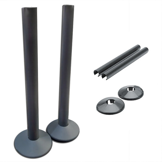 Anthracite Pipe Covers and Collars For 15mm Towel Rail Radiator Pipes – Easy Snappit