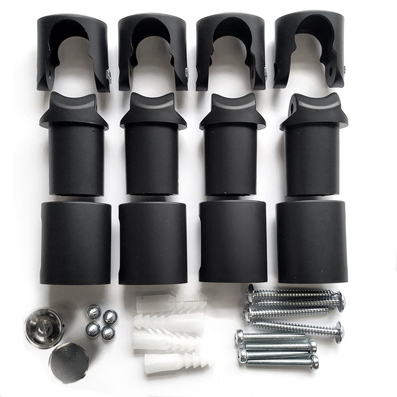 Clamp Brackets for Black Towel Rail Radiators Flat/Curved (19mm, 22mm, 25mm)