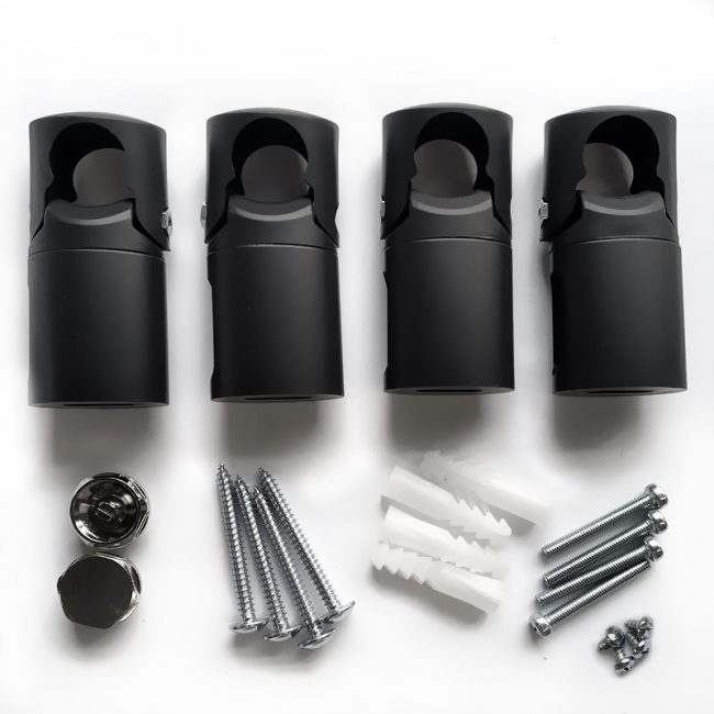 Black brackets for black towel radiator