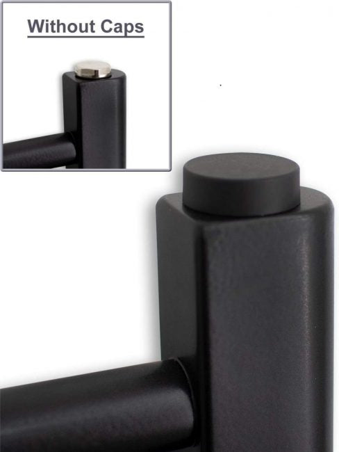 Black Cover Cap for Black Radiators - Blanking Plug & Air Vent Covers (Pair)