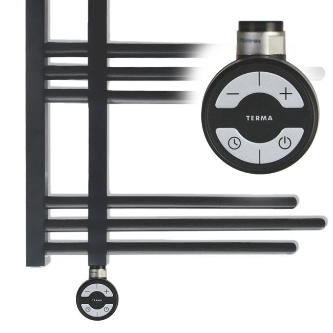 Small 500mm Wide – 900mm Sydney Electric Matt Black Designer Heated Towel Rail Radiator