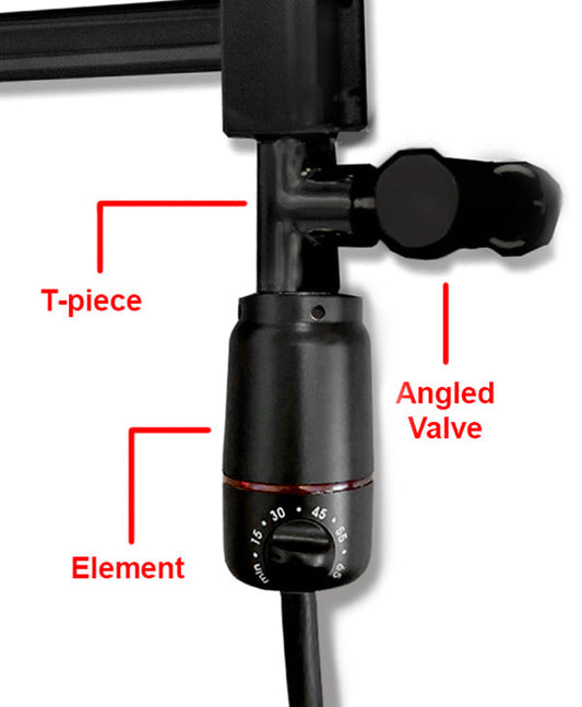 Black GT Dual Fuel Kit - Thermostatic Electric Heating Element with Valves & T Piece