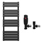 500x1200mm Matt Black Designer Bathroom Heated Panel Towel Rail Radiator 