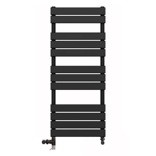550 x 1200mm Flat Panel Black Dual Fuel Panel Towel Rail Radiator
