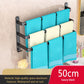 Black Wall Mounted Bathroom Towel Rack Storage Organizer - Adjustable Width 30-80cm 