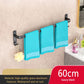 Black Wall Mounted Bathroom Towel Rack Storage Organizer - Adjustable Width 30-80cm 
