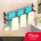 Black Wall Mounted Bathroom Towel Rack Storage Organizer - Adjustable Width 30-80cm 