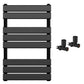 500x800mm Matt Black Designer Bathroom Heated Panel Towel Rail Radiator 