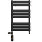 550 x 800mm Flat Panel Black Dual Fuel Panel Towel Rail Radiator 