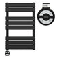 500x800mm Matt Black Designer Bathroom Electric Heated Panel Towel Rail Radiator 
