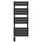 550 x 1200mm Matt Black Designer Bathroom Electric Heated Panel Towel Rail Radiator 
