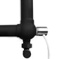 Dual Fuel Modern Matt Black Heated Towel Rail 500 x 750mm Charlotte (Incl. Valves + Electric Heating Kit) 
