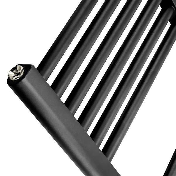 350mm Wide - Electric Heated Towel Rail Radiator - Flat Black - Straight