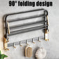Gold Luxury Wall Mounted Towel Rail Holder - Bathroom Rack Shelf with Adjustable Hooks 