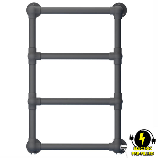 500 x 750mm Anthracite Grey Electric Towel Rail - Charlotte