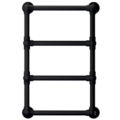  500 x 750mm Charlotte Modern Matt Black Heated Towel Rail Radiator Central Heating Bathroom Heater 