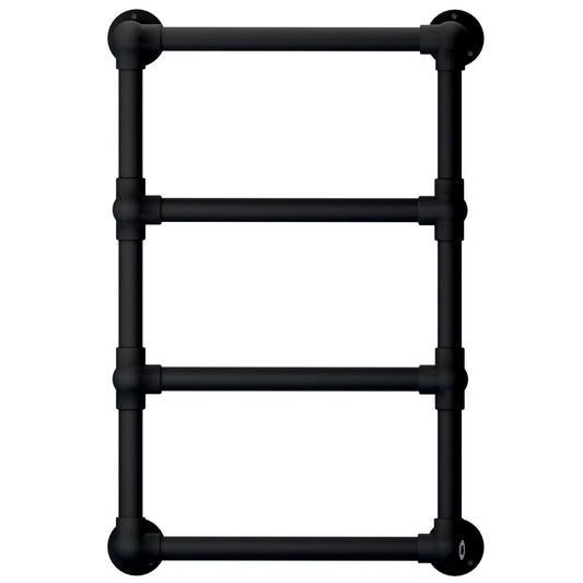 500 x 750mm Charlotte Modern Matt Black Heated Towel Rail Radiator Central Heating Bathroom Heater