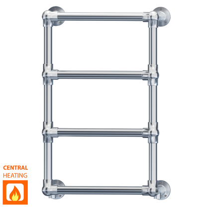 500 x 750mm Chrome Heated Towel Rail - Charlotte Traditional