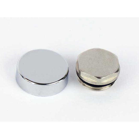 Chrome Cover Cap with Blanking Plugs for Towel Rail Radiator