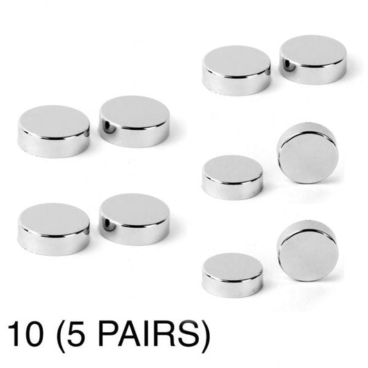 Chrome Cover Cap for Towel Radiators - Blanking Plug & Air Vent Valve (5 Pairs)