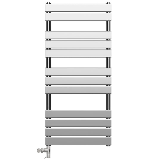500 x 1200mm Flat Panel Chrome Dual Fuel Panel Towel Rail Radiator