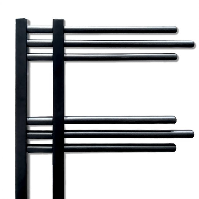 Small 500mm x 900mm Sydney Matt Black Designer Heated Towel Rail Radiator