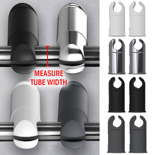 Black Clamp Brackets for Towel Rail Radiators - Flat or Curved (19mm, 22mm, 25mm)