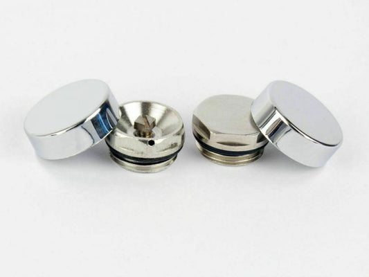 Chrome Cover Cap for Towel Rail Radiator - Blanking Plug & Air Vent Valve