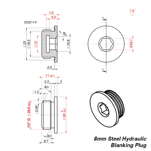 Allen Key Socket Head Blanking Plug For Radiators and Towel Rails 1/2" Inch Male