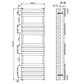 500x1200mm Dual Fuel Shiny Gold Heated Towel Rail Panel - Bathroom Designer Radiator 