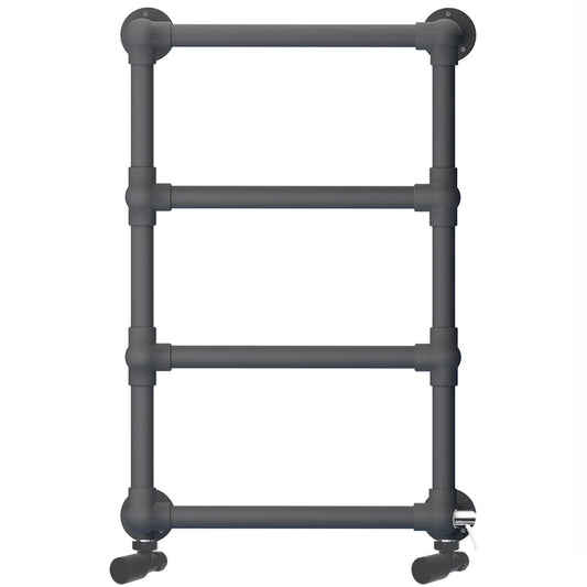 500 x 750mm Anthracite Dual Fuel Heated Towel Rail - Charlotte Designer