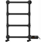 Dual Fuel Modern Matt Black Heated Towel Rail 500 x 750mm Charlotte (Incl. Valves + Electric Heating Kit) 