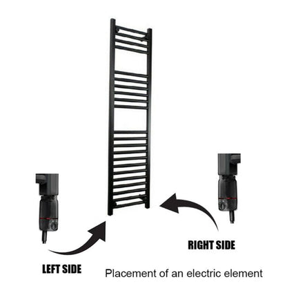  Black Thermostatic Heating Element for Towel Rail Radiator - GT 