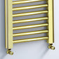 Small 400mm x 900mm Shiny Gold Heated Towel Rail Radiator