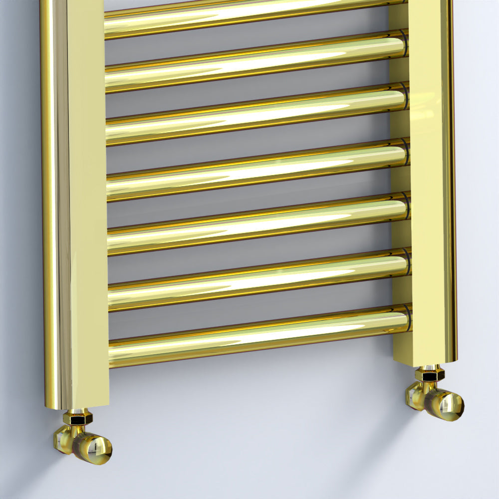 Small 400mm x 900mm Shiny Gold Heated Towel Rail Radiator