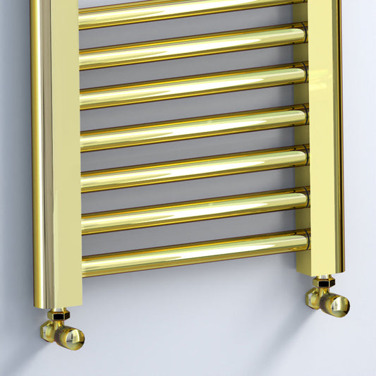 300mm x 1200mm Shiny Gold Heated Towel Rail Radiator