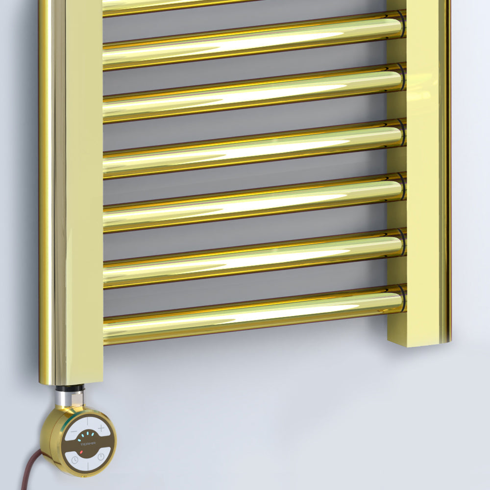 400mm x 1600mm Shiny Gold Electric Pre-Filled Heated Towel Rail Radiator