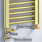 Dual Fuel 550mm x 1600mm Shiny Gold Heated Towel Rail Radiator- (incl. Valves + Electric Heating Kit)