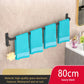 Grey Wall Mounted Bathroom Towel Rack Storage Organizer - Adjustable Width 30-80cm 