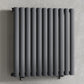 Designer 660mm x 600mm Anthracite Horizontal Single Column Radiator 1535 Btu 
