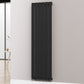 Designer 452mm x 1600mm Black Vertical Single Flat Panel Radiator 2558 Btu 
