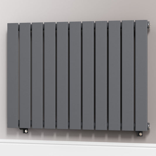Designer 832mm x 600mm Anthracite Gray Horizontal Single Flat Panel Radiator 1964 Btu