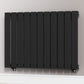 Designer 832mm x 600mm Black Horizontal Single Flat Panel Radiator 1964 Btu 