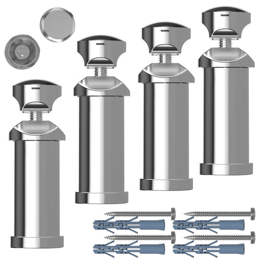 Universal Chrome Wall Brackets for Heated Towel Rail Radiator with Plugs (Replacement Mounting)