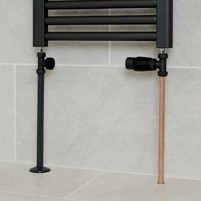 Black Pipe Covers and Collars For 15mm Towel Rail Radiator Pipes – Easy Snappit