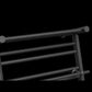 490 x 680mm Wide Black Heated Towel Rail Radiator Top Shelf & Two Towel Holder OSLO For Bathroom & Kitchen