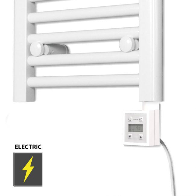 300mm x 1200mm Straight White Electric Pre-Filled Heated Towel Rail Radiator